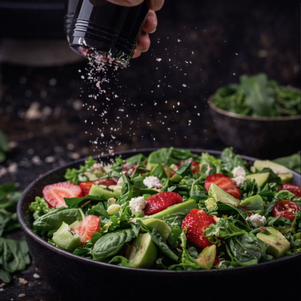 Preparación Ensaladas Frescas con Sal Rosada